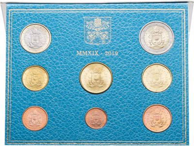 купить Ватикан 2019 набор из 8-ми монет евро в официальном буклете