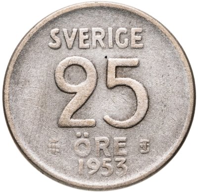 купить Швеция 25 эре (ore) 1953
