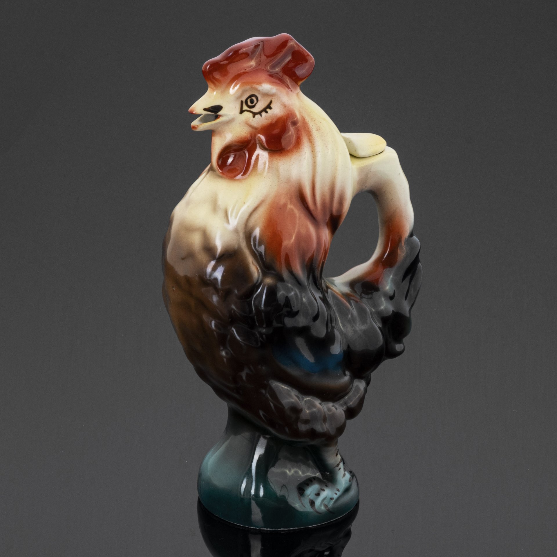 Штоф "Петух", фаянс, роспись, Кировский фаянсовый завод, СССР, 1966 ...