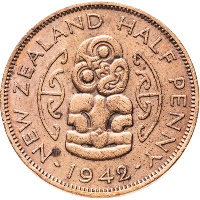 купить Новая Зеландия 1/2 пенни (penny) 1942