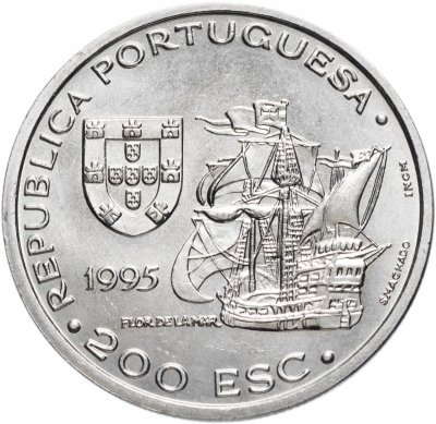 купить Португалия 200 эскудо (escudos) 1995 "480 лет со дня смерти Афонсу де Албукерки"