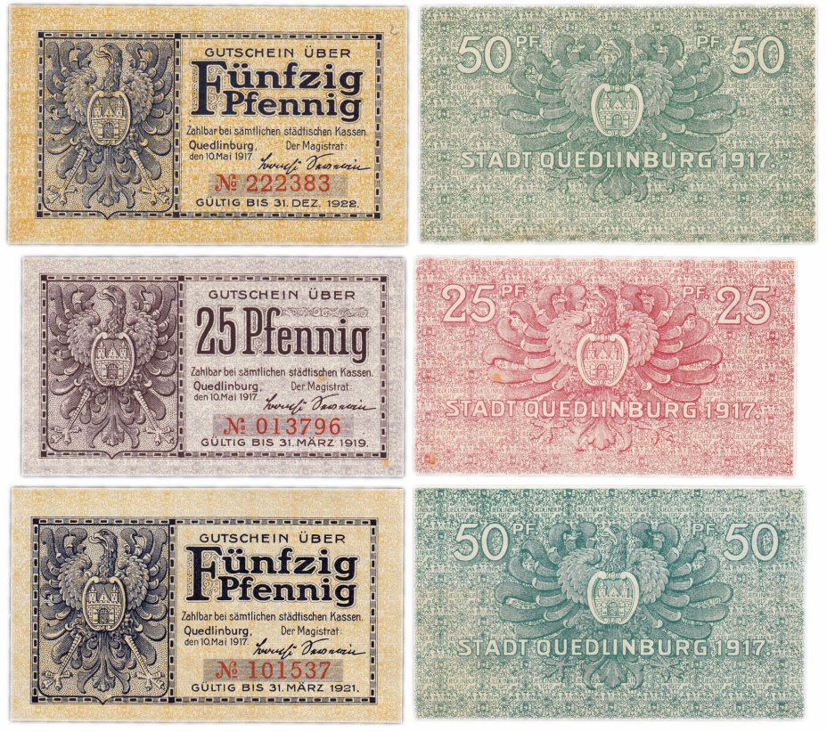 купить Германия (Саксония: Кведлинбург) набор из 3-х нотгельдов 1922