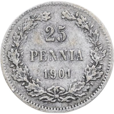 купить 25 пенни (pennia) 1901 L Российская Финляндия
