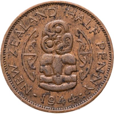 купить Новая Зеландия 1/2 пенни (penny) 1944