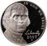 Купить США 5 центов (cents) 2007 S Proof "Return to Monticello Jefferson Nickel (Джефферсон)", знак монетного двора "S" - Сан-Франциско