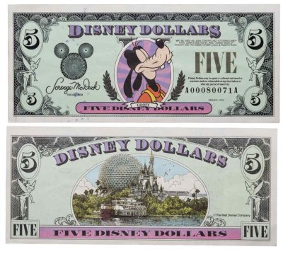 купить США 5 Дисней доллар 1998 Серия АA