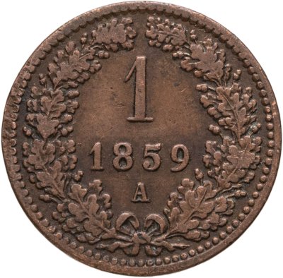 купить Австрия 1 крейцер (kreuzer) 1859, знак монетного двора "A" - Вена