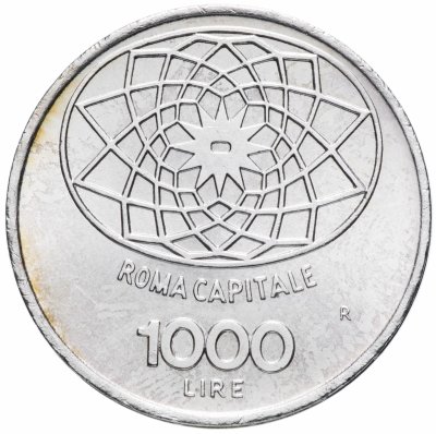 Купить Италия 1000 лир 1970 "100 лет Риму как столице Италии"
