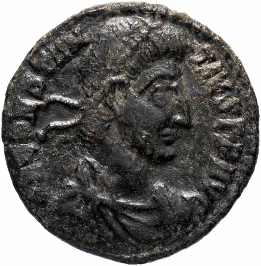 купить Римская Империя Констанций II 337–361 гг центенионалис (реверс: римский легионер, поражающий копьём врага на упавшей лошади, в левой руке держит кругл