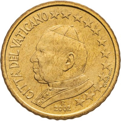 купить Ватикан 50 центов (cents) 2002 "Портрет Папы Иоана Павла II"