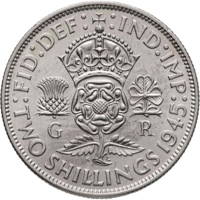 купить Великобритания 2 шиллинга (флорин, shillings) 1945