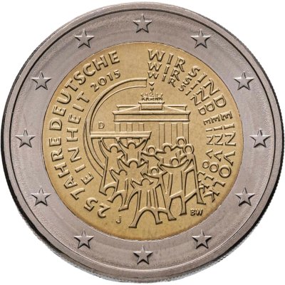 купить Германия 2 евро (euro) 2015 J "25 лет объединению Германии"