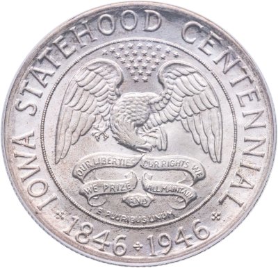 купить США 50 центов 1946 "100 лет штату Айова" в слабе NGC MS64
