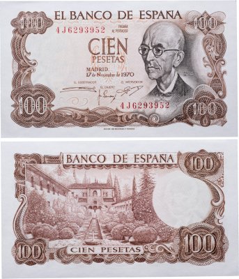 купить Испания 100 песет 1970