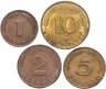Купить Германия, ФРГ набор из 4 монет (1, 2, 5 и 10 пфеннигов) 1948-2001