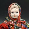 Купить Кукла коллекционная "Девочка с корзиной подснежников", фирма "Потешный промысел", фарфор, роспись, ткань, Российская Федерация, 2000-2020 гг.