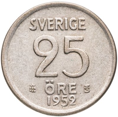 купить Швеция 25 эре (ore) 1952