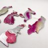Купить Набор из 6 подвесных ёлочных игрушек в виде различных животных и сказочных персонажей (павлин, попугай, осел, лиса, птичка, пеликан), картонаж, аэрография, СССР, 1950-1980 гг.