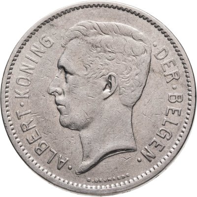купить Бельгия 5 франков (francs) 1930 Надпись на голландском - 'ALBERT KONING DER BELGEN'