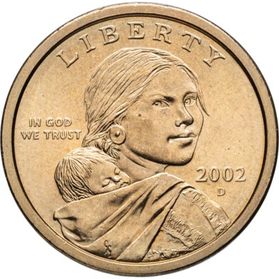 купить США 1 доллар (dollar) 2002 D Sacagawea dollar (Сакагавея доллар - парящий орёл) знак монетного двора "D" - Денвер