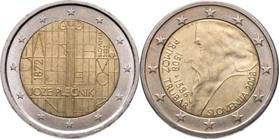 купить Словения набор монет 2 евро (euro) 2008-2022 (2 штуки)