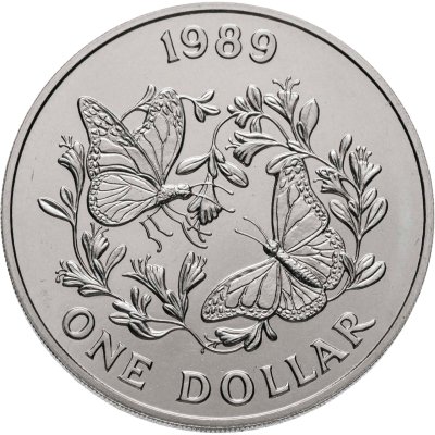купить Бермуды 1 доллар (dollar) 1989 "Бабочка Данаида монарх"