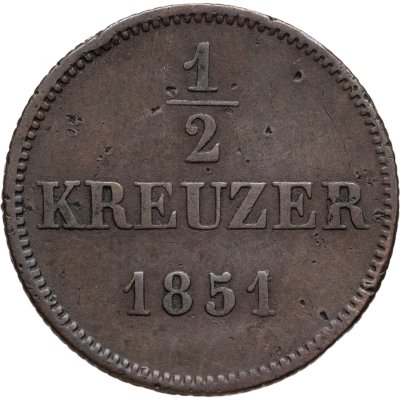 купить Бавария 1/2 крейцера 1851