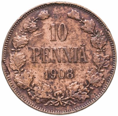 Купить 10 пенни (pennia) 1908