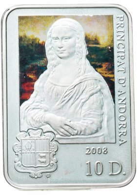 купить Андорра 10 динар 2008 "Леонардо да Винчи"