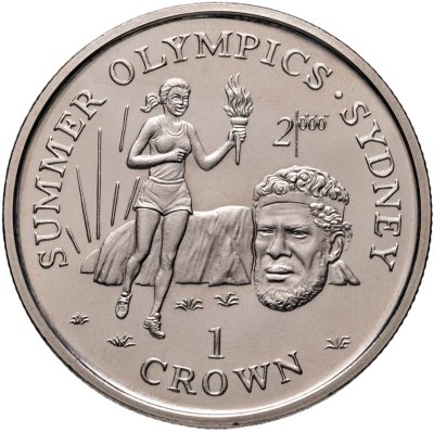 купить Гибралтар 1 крона (crown) 1999 "XXVII летние Олимпийские Игры, Сидней 2000 - Бегун с факелом"