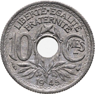 купить Франция 10 сантимов (centimes) 1945 Без отметки монетного двора