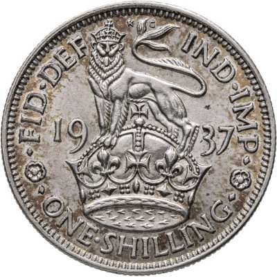 купить Великобритания 1 шиллинг (shilling) 1937 "Шотландский шиллинг - лев, сидящий на короне"