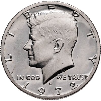 купить США 50 центов (1/2 доллара, half dollar) 1972 S Proof Kennedy Half Dollar (Кеннеди) знак монетного двора "S" - Сан-Франциско