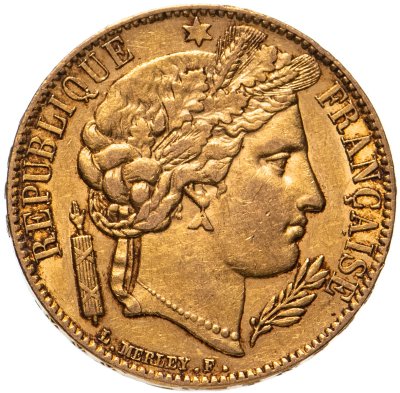 купить Франция 20 франков (francs) 1851 Знак монетного двора: "A" - Париж