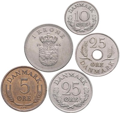 купить Дания набор монет 1960-1972 (5 штук)