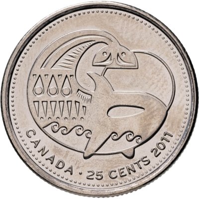 купить Канада 25 центов (cents) 2011 "Природа Канады - Косатка"