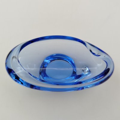 купить Пепельница синего цвета, стекло, гутная техника, Чехословакия, 1970-1990 гг.