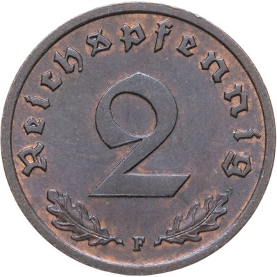 купить Германия, Третий рейх 2 рейхспфеннига (reichspfennig) 1937, знак монетного двора: "F" - Штутгарт