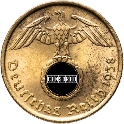 купить Германия, Третий рейх 5 рейхспфеннигов (reichspfennig) 1938, знак монетного двора: "G" - Карлсруэ