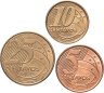 Купить Бразилия набор из 3-х монет 5, 10 и 25 сентаво 2004-2016, случайная дата