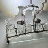 Купить Набор для специй (круэт, столовая передача, судок) из пяти предметов в подборе, стекло, металл, Европа, 1900-1930 гг.
