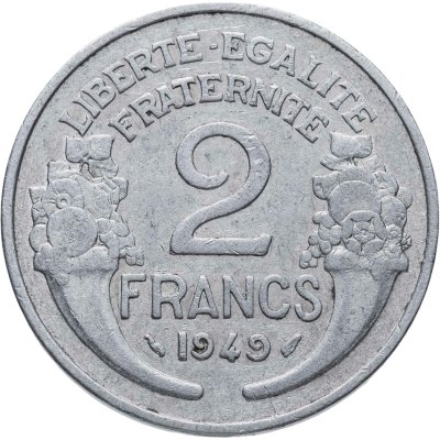 купить Франция 2 франка (francs) 1949 Без отметки монетного двора