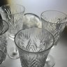 Купить Набор из 4 рюмок с резным геометрическим декором, стекло, алмазная грань, СССР, 1970-1990 гг.