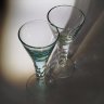 Купить Пара ликерных рюмок на высоких фигурных ножках, стекло, гутная техника, Чехословакия, 1970-1990 гг.