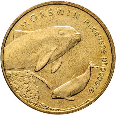 купить Польша 2 злотых 2004 "Всемирная природа - Морская свинья"