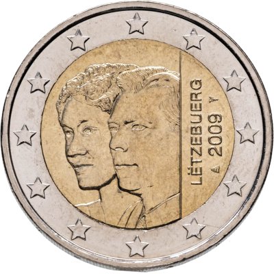 купить Люксембург 2 евро 2009 "90 лет со дня вступления на престол великой герцогини Шарлотты"