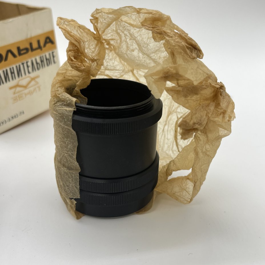 купить Удлинительные кольца к фотоаппаратам типа "Зенит" М42х1 в оригинальной коробке, бумага, пластик, СССР, 1970 г.