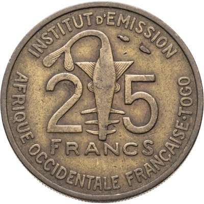 купить Французская Западная Африка и Того 25 франков (francs) 1957