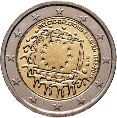 купить Бельгия 2 евро (euro) 2015 "30 лет флагу Европейского союза"
