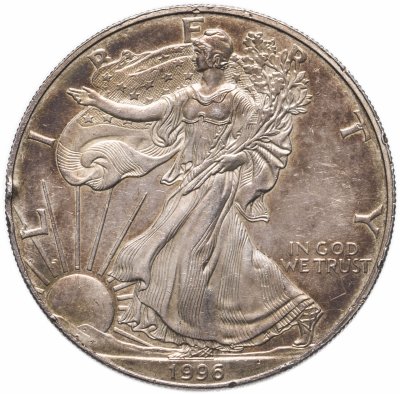 купить США 1 доллар (dollar) 1996 P Американский серебряный орёл знак монетного двора: "P" - Филадельфия